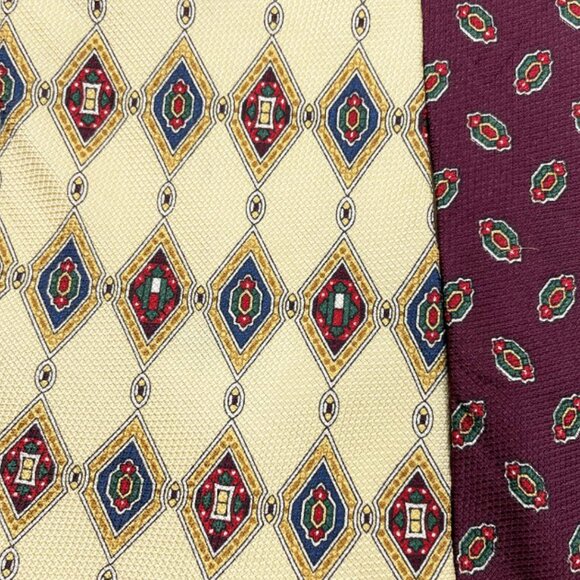 Tommy Hilfiger Silk Tie Burgundy Beige Baroque Paisley - Picture 3 of 6